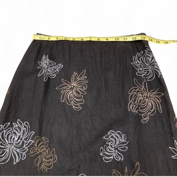 Vintage 90’s 100% Linen Floral Maxi Skirt Grunge Whimsygoth Fairy Women’s Small - Picture 6 of 7